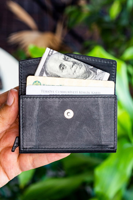Zoozie Bags Tarjetero Negro 100% Piel Auténtica